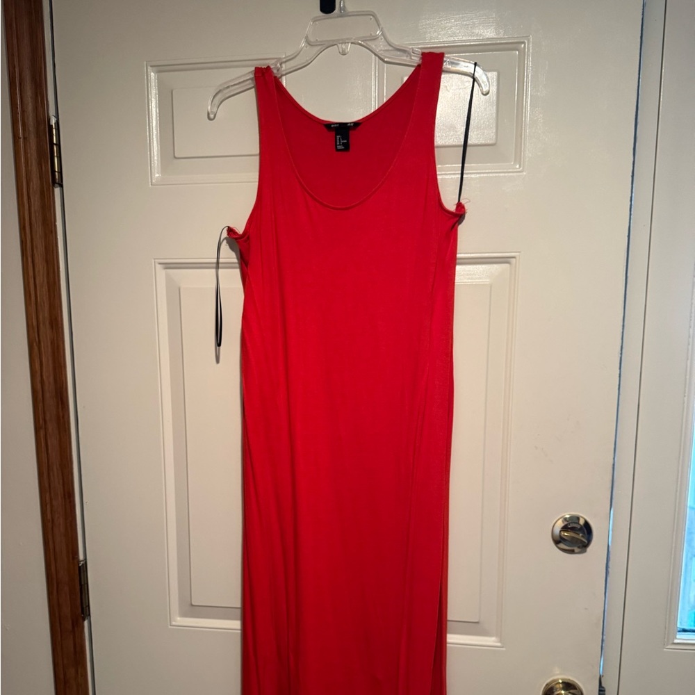 Red Scoop Neck Tank Dress Long- H & M Women